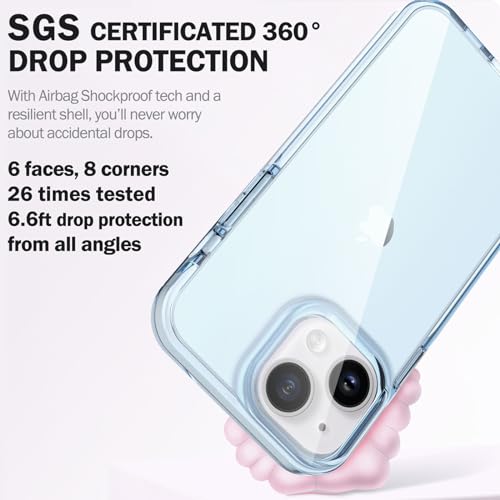ArtsEvo Designed for iPhone 15 Case, 6.6ft Drop Protection, Full Body Screen Camera Protective Phone Case,Blue