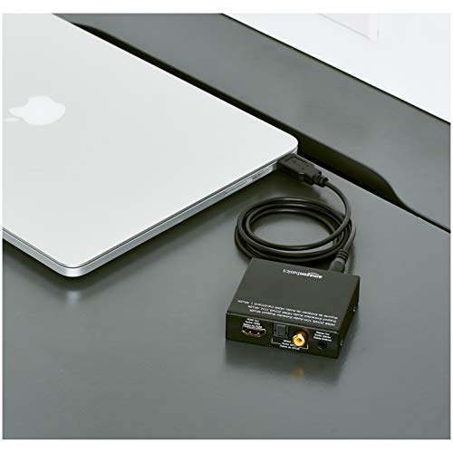 Amazon Basics 4K HDMI to HDMI and Audio (RCA Stereo or Spdif) Extractor Converter (Supports Apple TV, Fire TV and Blue-Ray Players), Black