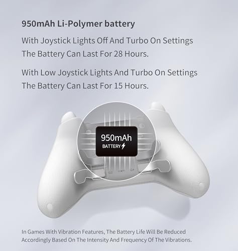 GuliKit KK3 MAX Controller,Kingkong 3 Maglev Vibration Motor,Hall Effect Bluetoot/Wired/Wireless Controller with 1000Hz Polling Rate and Level 2200 High Precision Joystick for Windows,Switch, Android, iOS (White)