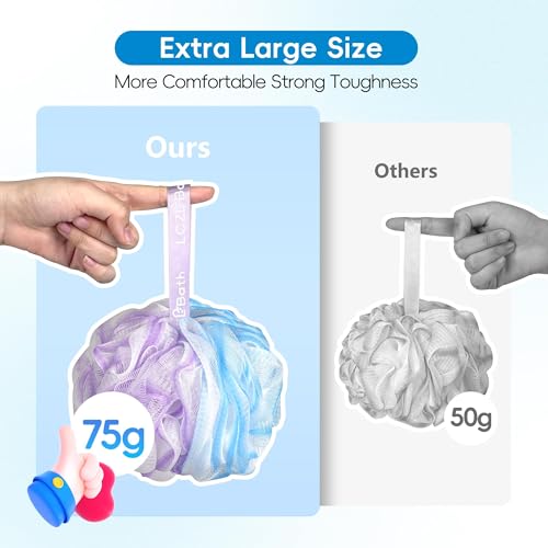 LCZLBath Loofah 4PCS 75g XL Loofa Set Soft Bath Body Sponge Thick Wash Puffs for Shower