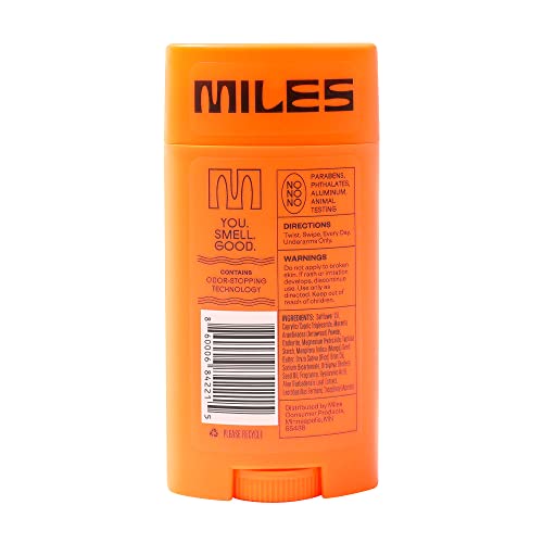 Miles Kids Deodorant for Boys and Girls - Aluminum Free Deodorant for Kids and Teens, Natural, Hypoallergenic, Made in USA - Clean Scent, 1-Pack