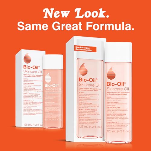 Bio-Oil Skincare Body Oil, Serum for Scars and Stretchmarks, Face Moisturizer Dry Skin, Non-Greasy, Dermatologist Recommended, Non-Comedogenic, For All Skin Types, with Vitamin A, E, 4.2 oz