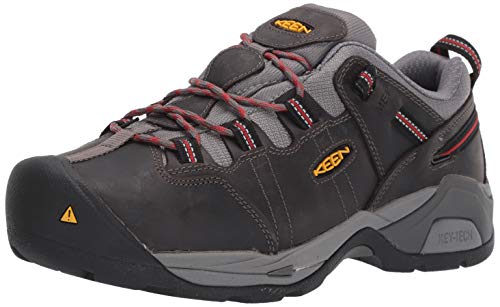 KEEN Utility Men's Detroit XT Low Height Toe Metatarsal Guard Work Shoes, Steel Grey/Bossa Nova, 10 Wide
