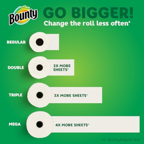 Bounty Select-A-Size Paper Towels, Prints, 2 Triple Rolls = 6 Regular Rolls (Packaging May Vary)