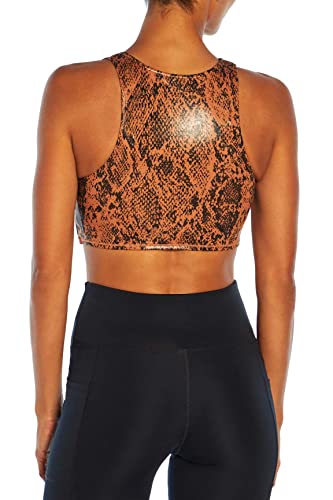 Zobha Women's Taylor Longline Medium Impact Sports Bra, Copper Snake