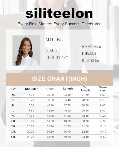siliteelon Short Sleeve Button Dress Shirts for Women Cotton Button Down Shirts for Women Slim Fit Blouse Top 3/4 Sleeve Royal Blue