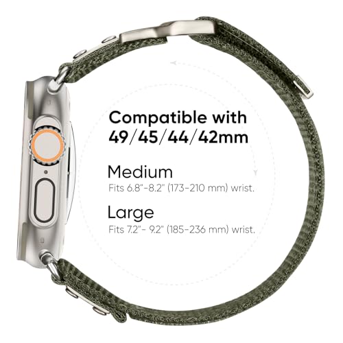 Suitisbest Sport Band Compatible for Apple Watch Ultra 2 Band/Apple Watch Ultra Band 49mm 45mm 44mm 42mm for Men, Ultra Wide Nylon Sport Strap Wristband for iWatch Ultra Series 9 8 7 6 5 4 3 SE