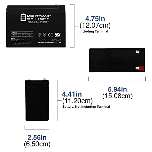 ML10-12 - 12 Volt 10 AH, F2 Terminal, Rechargeable SLA AGM Battery