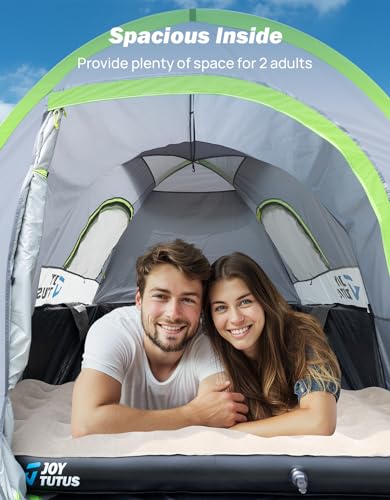 JOYTUTUS Truck Tent with Rainfly 5.5Ft-6Ft, Straight Spacious Truck Bed Tent with Sky View Mesh, Waterproof PU2000mm Double Layer for 2 Person