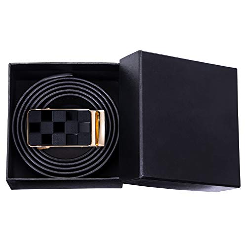 Dubulle Belt for Men Ratchet Buckle Automatic Designer Leather Belt Fashion Adjustable Sliding Removable Dress Casual