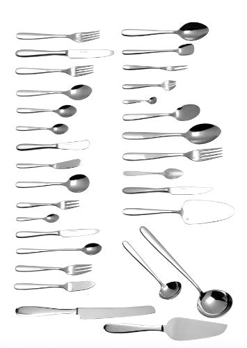 Fortessa Grand City 18/10 Stainless Steel Flatware, 5 Piece Place Setting, Service for 1 , Silver -