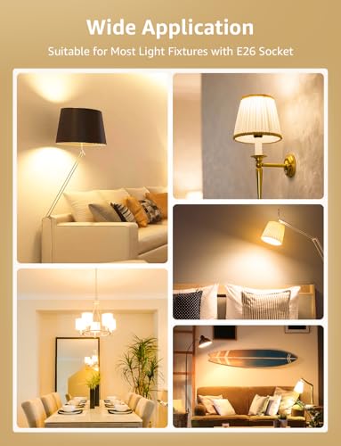 Lepro Dimmable LED Light Bulbs 100 Watt Equivalent, 14W 1500LM Soft Warm White 2700K, A19 E26 Standard Medium Base, UL FCC Listed, 15000 Hour Lifetime, 6 Packs