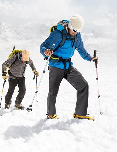 FREE SOLDIER Men's Fleece Lined Outdoor Cargo Hiking Pants Water Repellent Softshell Snow Ski Pants with Zipper Pockets(Camo/Black 42W x 32L)