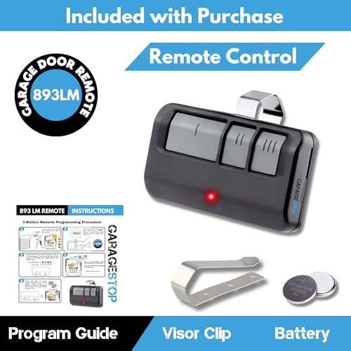 893LM 893Max Garage Door Opener Remote — Compatible with Chamberlain, LiftMaster & Craftsman (1993–Present) | 3-Button, Extra-Long Range, Garage Remote Replacement