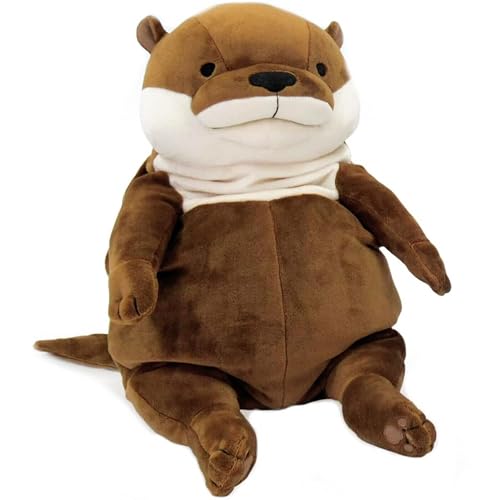 Shinada Global Original Mochi Otter Plushies - Squishy and Cute Sea Otter Plushies for Girls Boys, Kawaii Ultrasoft Polyester Fabric, Huggable & Durable, 11.8in(Brown)