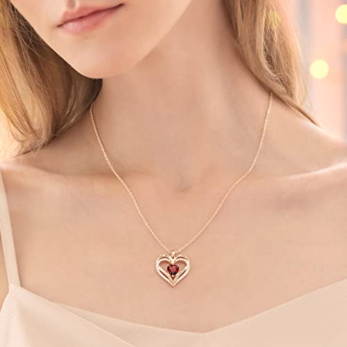 CDE Birthstone Necklaces for Women, 925 Sterling Silver Forever Love Heart Pendant Necklace, Christmas Birthday Anniversary Valentine's Day Jewelry Gift for Wife Mother Girlfriend Daughter Her