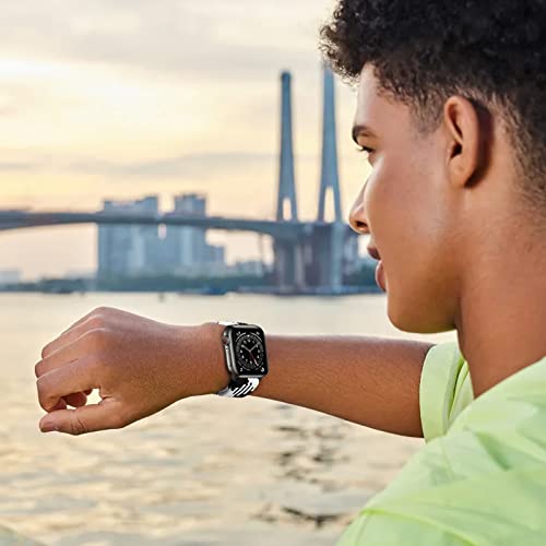 ShuYo Compatible with Apple Watch Bands 38mm 40mm 41mm 42mm 44mm 45mm 49mm,Adjustable Soft Solo Loop with Buckle Woven Elastic Sport Bands for iWatch Series Ultra/SE/8/7/6/5/4/3/2/1(38 40 41MM)