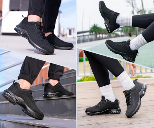DYKHMILY Steel Toe Shoes for Men Steel Toe Sneakers Safety Shoe for Man Non Slip Work Shoes Lightweight Composite Toe Shoe Comfortable Size 10,Black