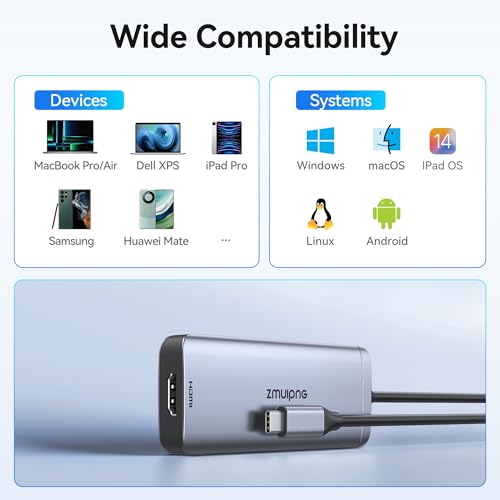 USB C Hub Adapter for MacBook Pro Air USB-C HDMI Port Dongle for Mac Converter 6 in 1 with 4K HDMI,USB 3.0 Ports,SD,TF for MacBook m1 m2 iPhone 15 Dell XPS HP Lenovo Surface and Other Type C Devices