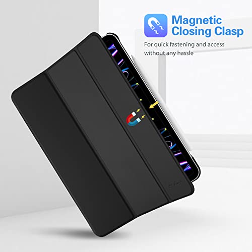 ProCase Cover for iPad Pro 11 Inch Case 2022/2021/2020/2018, Slim Stand Hard Back Shell Smart Cover for iPad Pro 11 4th Generation 2022 / 3rd Gen 2021/ 2nd Gen 2020 / 1st Gen 2018 -Black