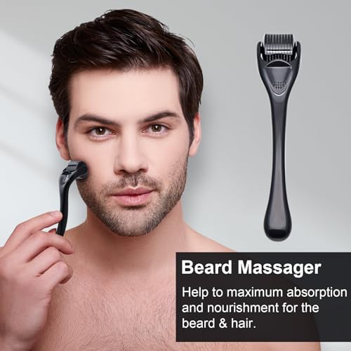 XIKEZAN Beard Kit - Includes Beard Wash, Serum (2 Pack), Oil, Balm, Comb, Brush, Scissors, Bag, E-Book - Ideal Stocking Stuffer Gifts for Men, Him,Boyfriend Husband,Dad