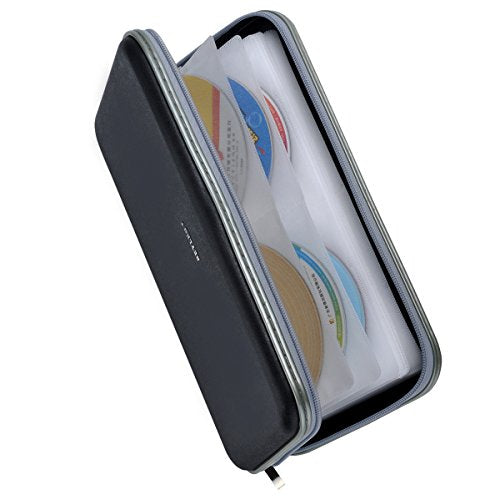 Wismart 70 Capacity Heavy Duty CD DVD Blu-ray Media case Storage Holder Organizer Wallet (Black)