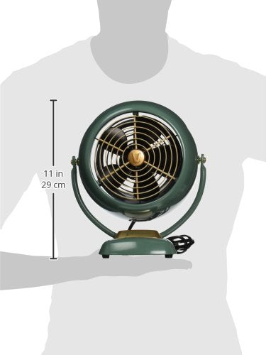 Vornado VFAN Vintage Air Circulator Fan, 3 Speeds, Metal Construction, Adjustable Airflow, Green