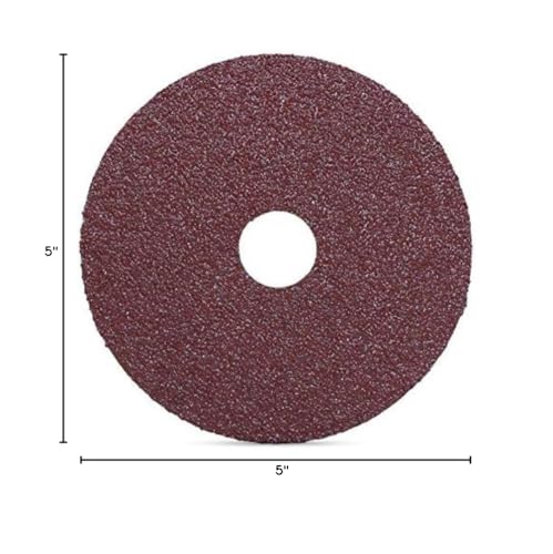 BHA Aluminum Oxide Resin Fiber Sanding and Grinding Discs, 5” x 7/8”, 24 Grit - 25 Pack