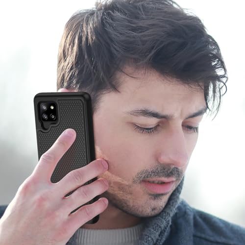BNIUT for Samsung Galaxy A42 5G Case: Dual Layer Protective Heavy Duty Cell Phone Cover Shockproof Rugged with Non Slip Textured Back - Military Protection Bumper Tough - 6.6inch (Matte Black)
