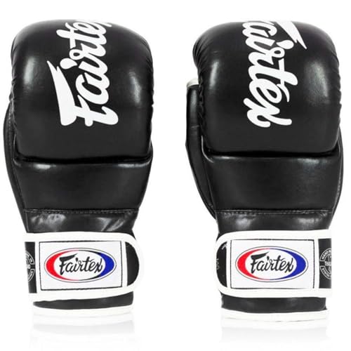 Fairtex FGV18 Muay Thai Boxing Gloves for Men, Women & Kids| MMA Gloves for Martial Arts|Made from Premium Quality Leather, Light Weight & Shock Absorbent Boxing Gloves-Small, Black