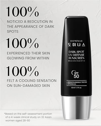 Dark Spot Korean Sunscreen (1.7fl oz) - No White Cast, NON - Greasy, SPF 50 UV Defense Hydrating Sunblock, Lightweight Protection Sunblock for Face & Body. Korean Skin Care. Niacinamide, Panthenol.