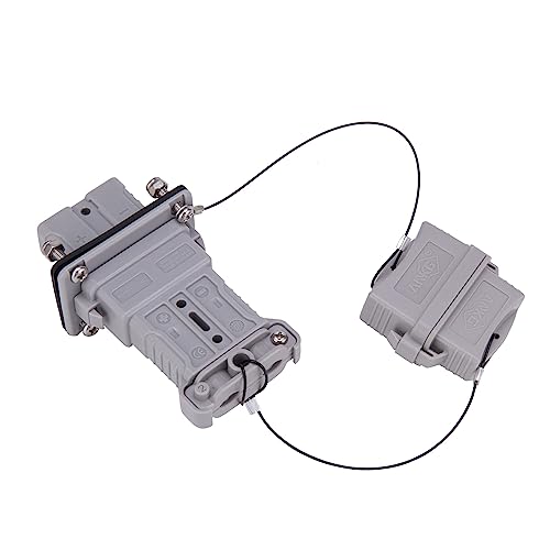 ANKG 50Amp 10Awg Battery Quick Connect Electric Forklift Cable with O Ring Terminal,2Pcs 32cm/1ft with Quick Connector for Carts, Sightseeing Car, Batteries, Motors,Tractors(Grey)