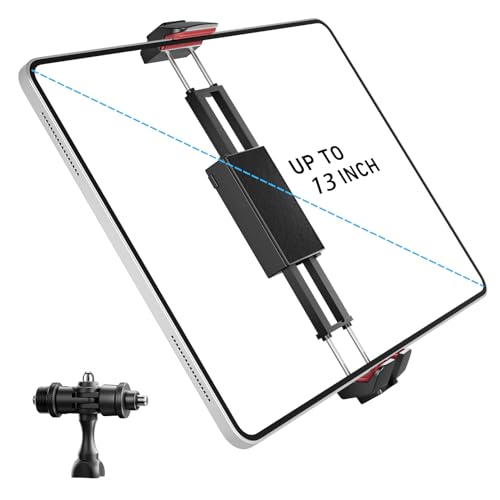 KraftGeek Phone iPad Tripod Mount, iPhone Holder for Tripod with 1/4” Screw Adapter, iPhone Tripod Mount for iPad Pro 13", iPad Air, iPad Mini, Sumsang Galaxy Tab Tablet, Cell Phone