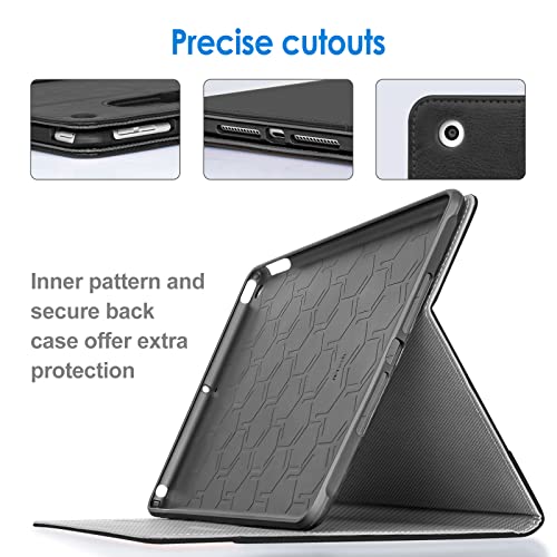 JETech Case for iPad 10.2-Inch, 9th/8th/7th Generation (2021/2020/2019) with Pencil Holder, Multi-Angle Stand Soft TPU Protective Cover Auto Wake/Sleep (Black)