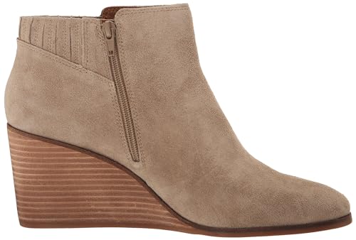 Lucky Brand Women's Zorla Wedge Bootie Ankle Boot, Black Suede, 10