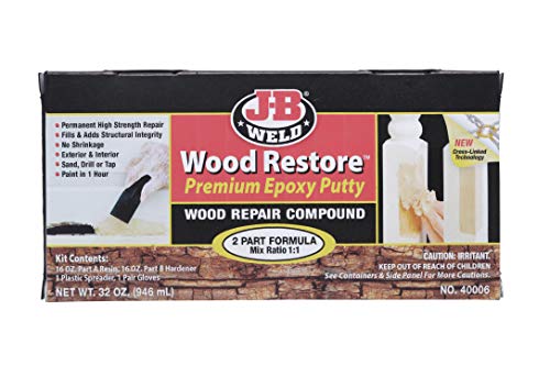 J-B Weld 40006 Wood Restore Premium Epoxy Putty Kit - 32 oz.