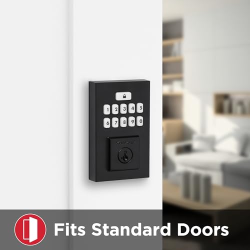 Kwikset SmartCode 260 Keyless Electronic Keypad Deadbolt, Microban Protected Keypad, Auto Door Lock, SmartKey Re-Key Security, Contemporary Design in Matte Black