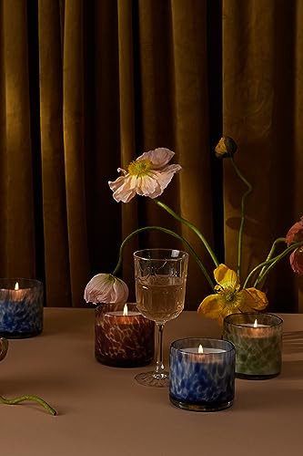Paddywax Luxury Candles in Hand-Crafted Artisan Blown Glass Scented Luxe Candle, 8-Ounce, Saffron Rose