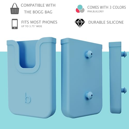 EASYDOG Silicone Phone Holder Compatible with Bogg Bag, Soft Silicone Charm Insert Accessories and Attachment for Bogg Beach Bags, Generic Size Fits for iPhone and Android Phones-Black