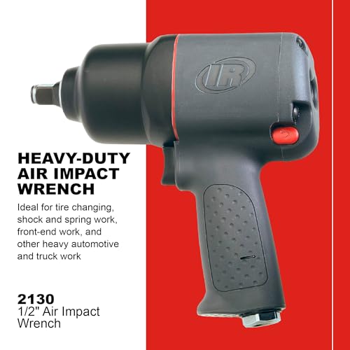 Ingersoll Rand 2130 1/2" Air Impact Wrench, 650 ft-lbs Max Torque, Heavy Duty, Pistol Grip