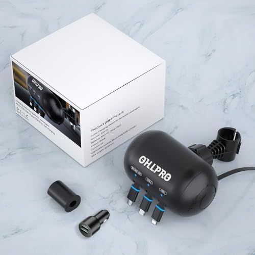 OHLPRO 3-in-1 Retractable Backseat Car Charging Station, 36W Fast Car Charger for All Phones (iPhone, Samsung), Ideal for Lyft, Turo, Uber, Taxi, Rideshare, Customer Charging Dock Attach to Headrest
