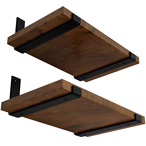 LEOPO 8 inch 12 Pack Shelf Brackets for DIY Floating Shelf, 1/5 inch Thick Heavy Duty Bracket