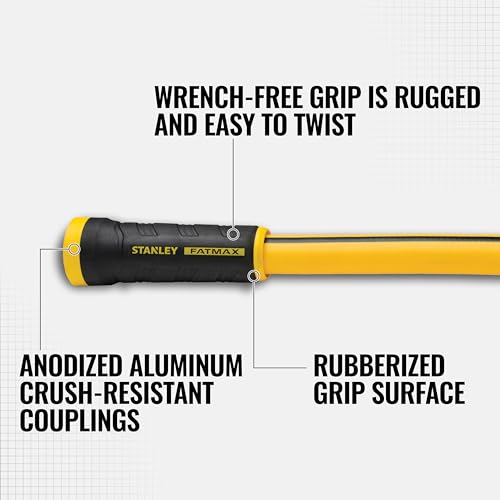 Stanley Fatmax Professional Grade Water Hose, 50' x 5/8", Yellow 500 PSI