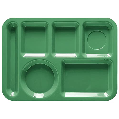 G.E.T. 6 Compartment School Cafeteria Tray, Left Handed, 10" x 15", French Blue (4 Pack)
