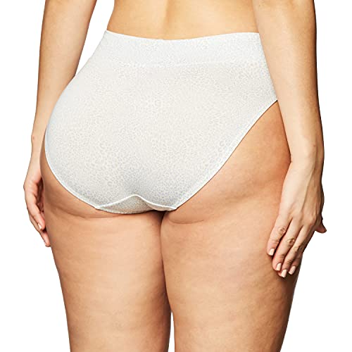 Warner's Women's No Pinching No Problems Hi-Cut Brief Panty, Black/White Pindot, 7 (Large)