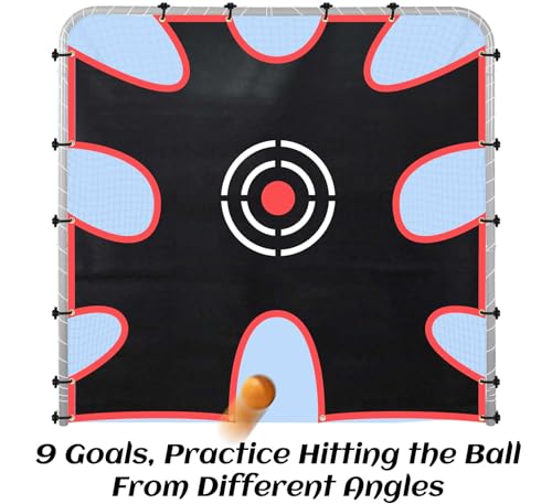 Doubleriver Lacrosse Goal Target Lacrosse Target for Goal 6x6FT Lacrosse Goal Shooting Target with 9-Pocket Practice Accuracy Circle
