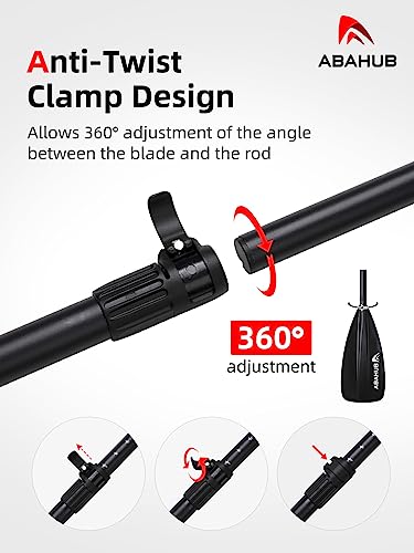 Abahub SUP Paddles - 3 Piece Adjustable Stand up Paddle - Lightweight Oar for Paddleboard, Aluminum Alloy PU Coated Shaft 68" - 86", Black Plastic Nylon Blade