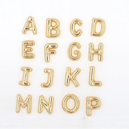 DIOWUS Bubble Letter Necklace For Women,Dainty Balloon Initial Necklaces 18k Gold Plated Chain Pendant Alphabet Necklaces For Girlfriend Charm Simple Jewelry Gift (zircon-L)