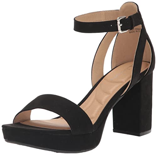 CL by Chinese Laundry Women's Go On 2 Platform Dress Sandal, Black Super Suede, 8 W US