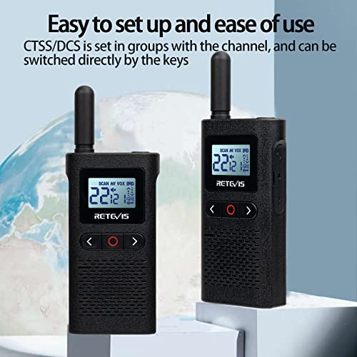 Retevis RB28B Small Walkie Talkies for Adults,Two Way Radio with Earpiece,VOX Handsfree,1500mAh Long Battery, Handheld 2 Way Radio Rechargeable for School Retail Restaurant Hotel (6 Pack)
